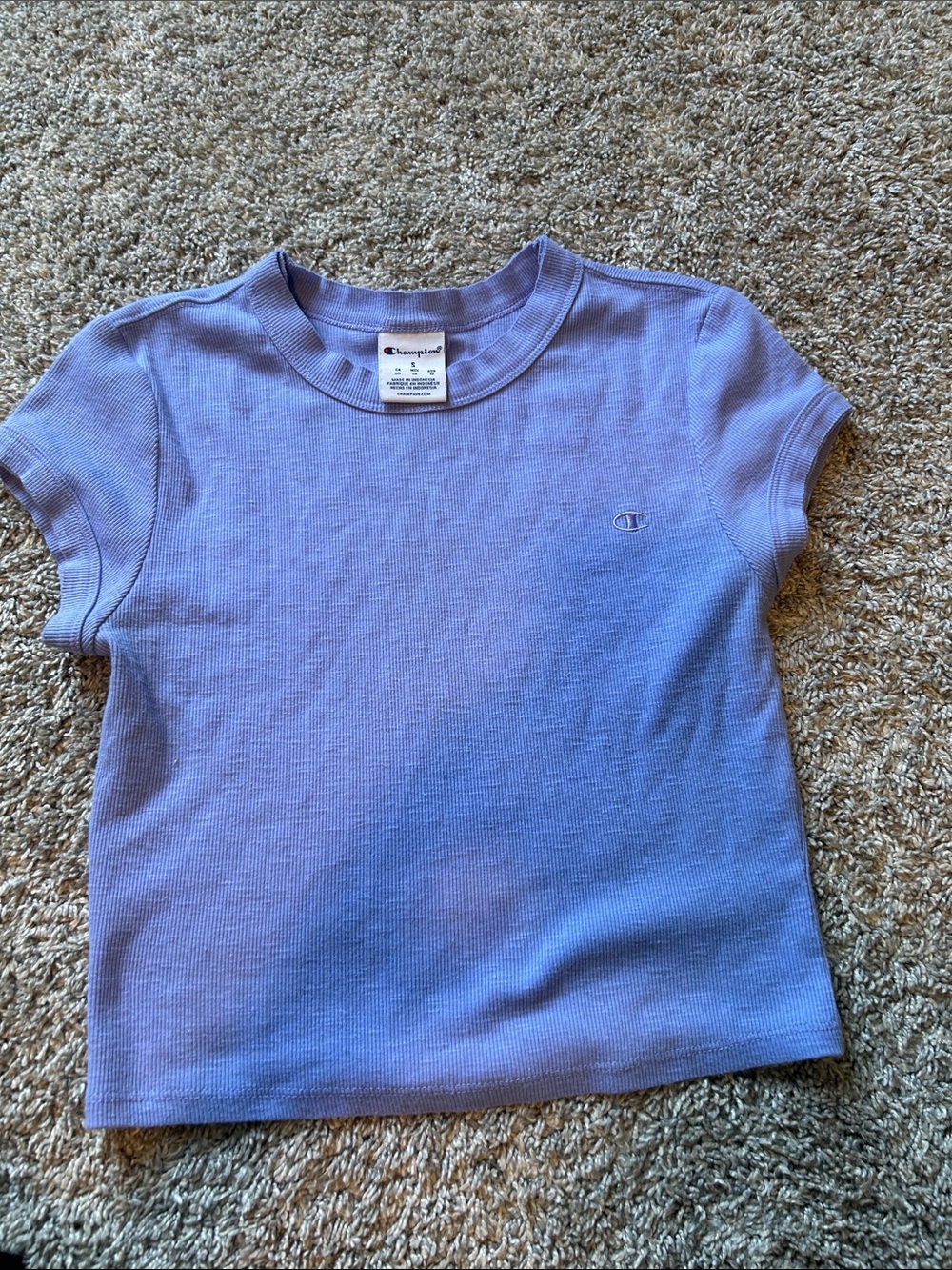 Champion Lavender Short Sleeve Ribbed Tee